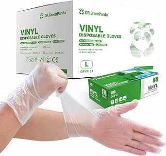 Dr.GreenPanda Clear Vinyl Gloves Food Safe for Food Service Prep Handling Use Cooking Cleaning Multipurpose Latex&Powder Free