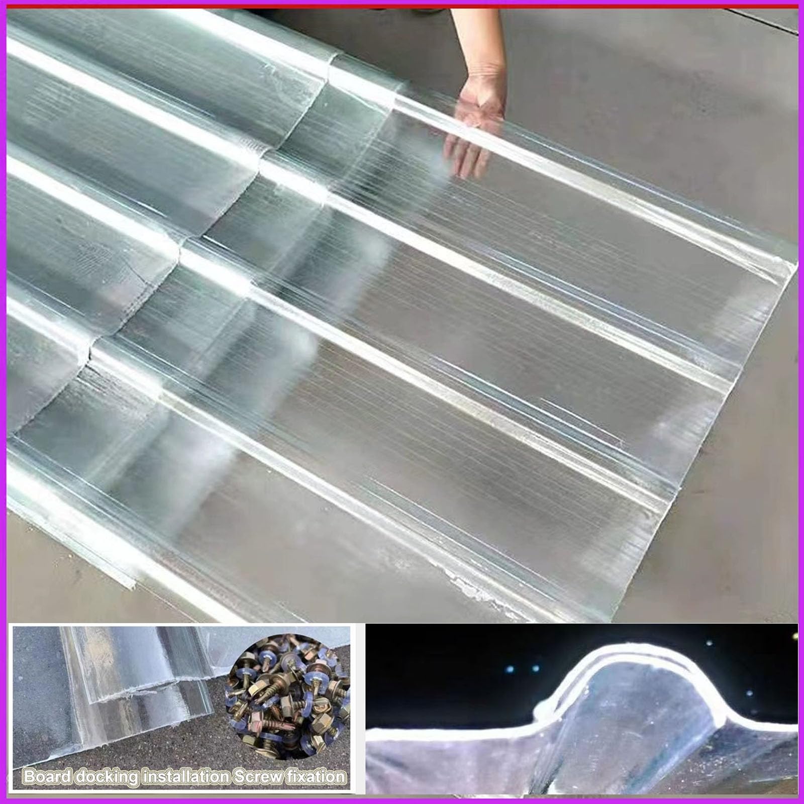 2.5mm Panel Para Tejado Transparente,Placa De Iluminación Natural De Fibra De Vidrio,Placa De Iluminación Natural FRP De Protección UV,Placa Ondulada FRP Para Exteriores (0.9×1.4m,1pcs)