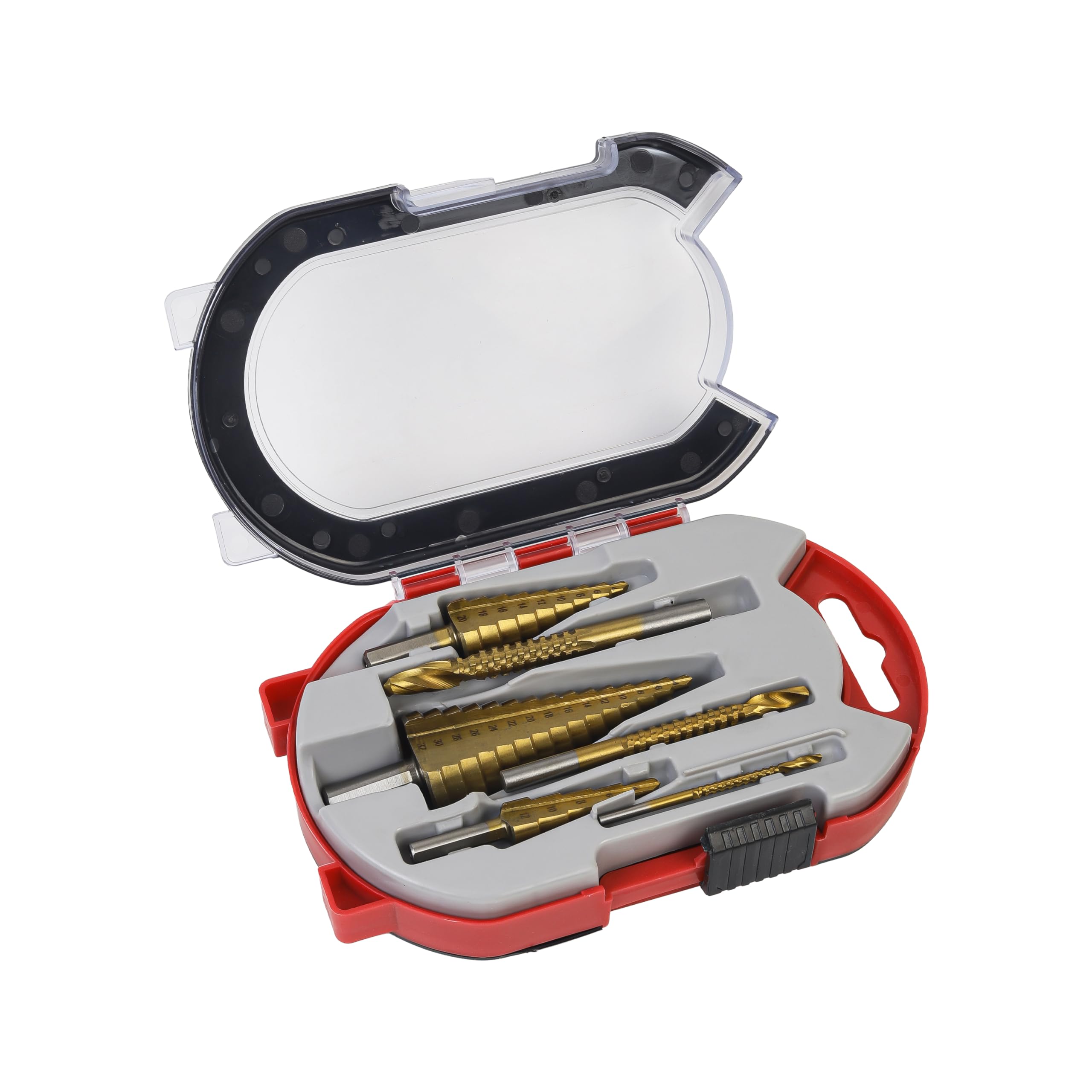 Spartan 6 Pcs Titanium Coated Drill Bit Set, High Speed Steel Step Drill Bit 4-12mm / 4-20mm / 4-32mm and Twist Drill Bits 3mm / 6mm / 8mm/9mm for Metalworking, Woodworking with Storage Box Pack of 1 - Image 4 thumbnail