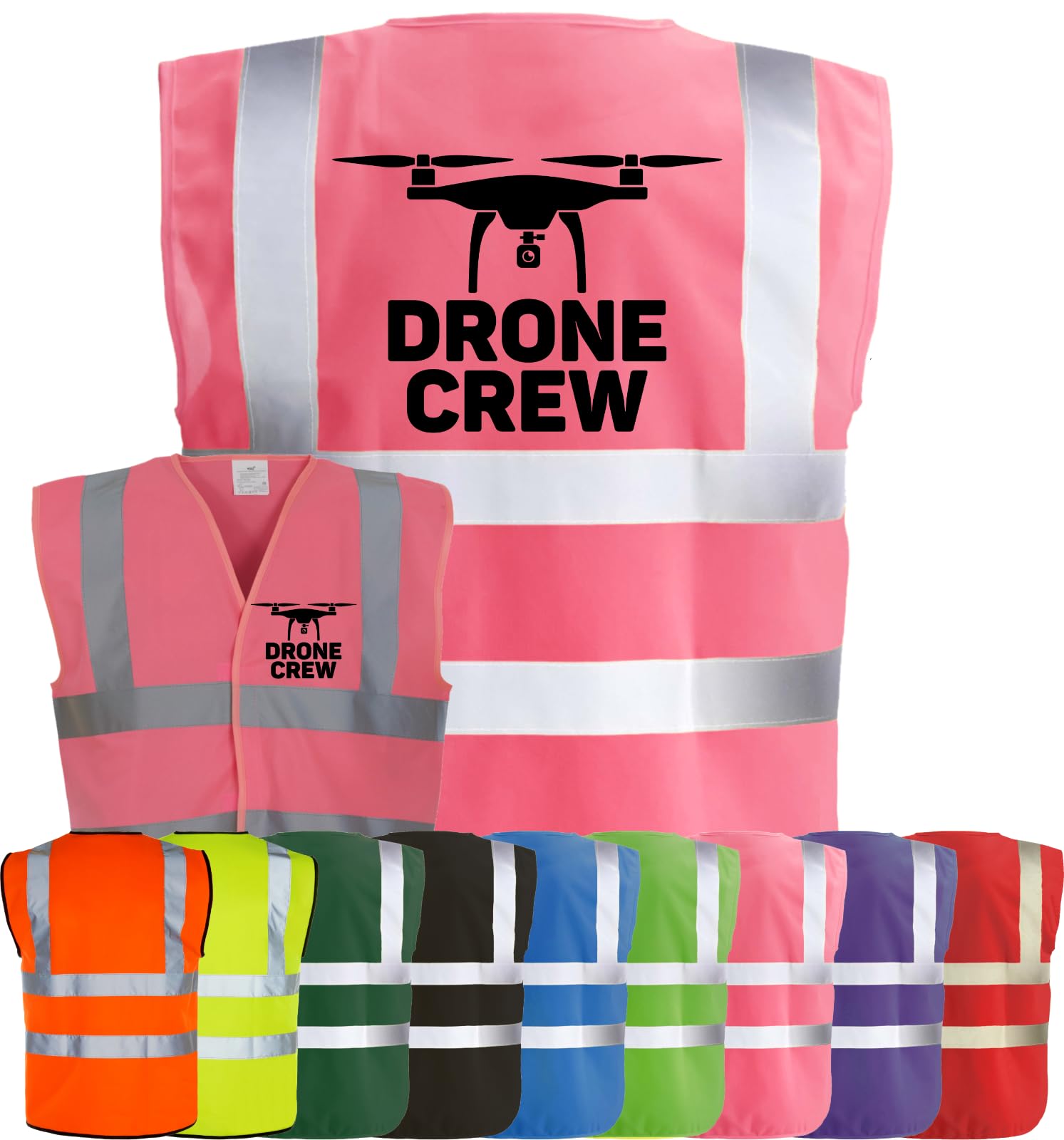 Corporate Togs DRONE CREW Quadcopter UAV Hi-Vis Safety Vest - High Visibility, Fastening Waistcoat | Personal Protective Equipment & Safety Vests