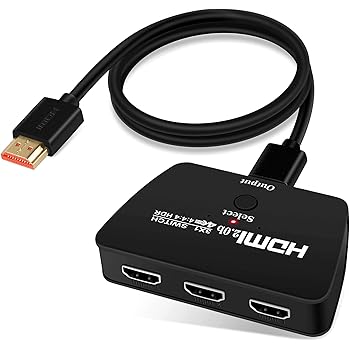 4K@60Hz HDMI Switch, NEWCARE HDMI Switch 3 in 1 Out, 3-Port HDMI Switcher Selector, Supports 4K, 3D, HDCP2.2, HDMI2.0, HDR, for Fire Stick 4K, HDTV, PS4/5, Game Consoles, PC