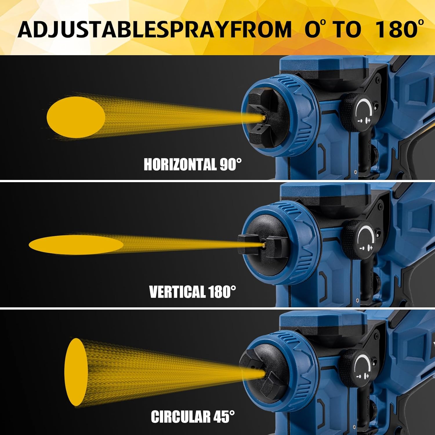 1200W HVLP Paint Sprayer, High Efficiency Electric Spray Paint Gun with 6 Nozzles, Variable Patterns, 40.58oz Detachable Container, Easy to Clean for Home Improvement Projects (Blue)