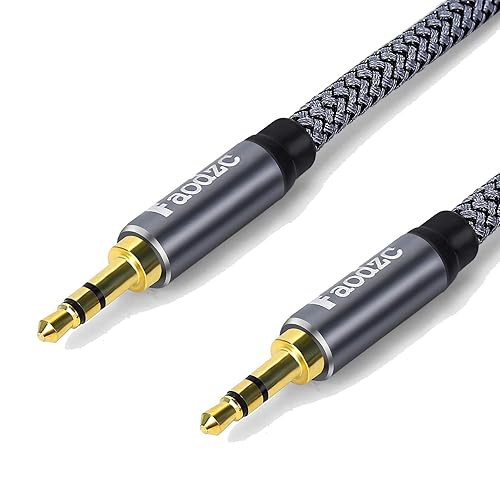 Miniatura 2 de Faodzc - Cable de audio auxiliar de 0.138 in, cable auxiliar de nailon trenzado de nailon macho a macho, cable auxiliar trenzado compatible con