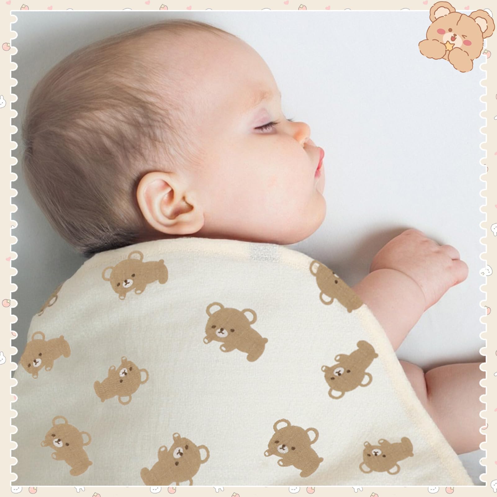 GSrenyu 2 Pack Large Muslin Cloths For Baby 100x100cm Muslin Swaddle Blankets Cotton Swaddle Cloth Baby Essentials For Newborn - Image 2