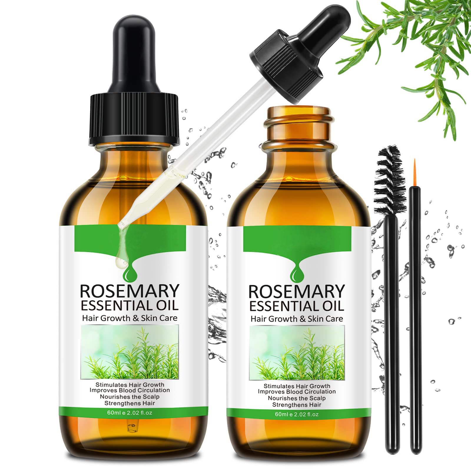Find Back Rosemary Essential Oil Hair Growth & Skin Care, Improve Hair Loss and Nourishes Scalp and Wo, Rosemary Oil Hair Growth, Hair Growth Oil Promotes Eyebrow and Eyelash Growth,120ml, Pack of 1