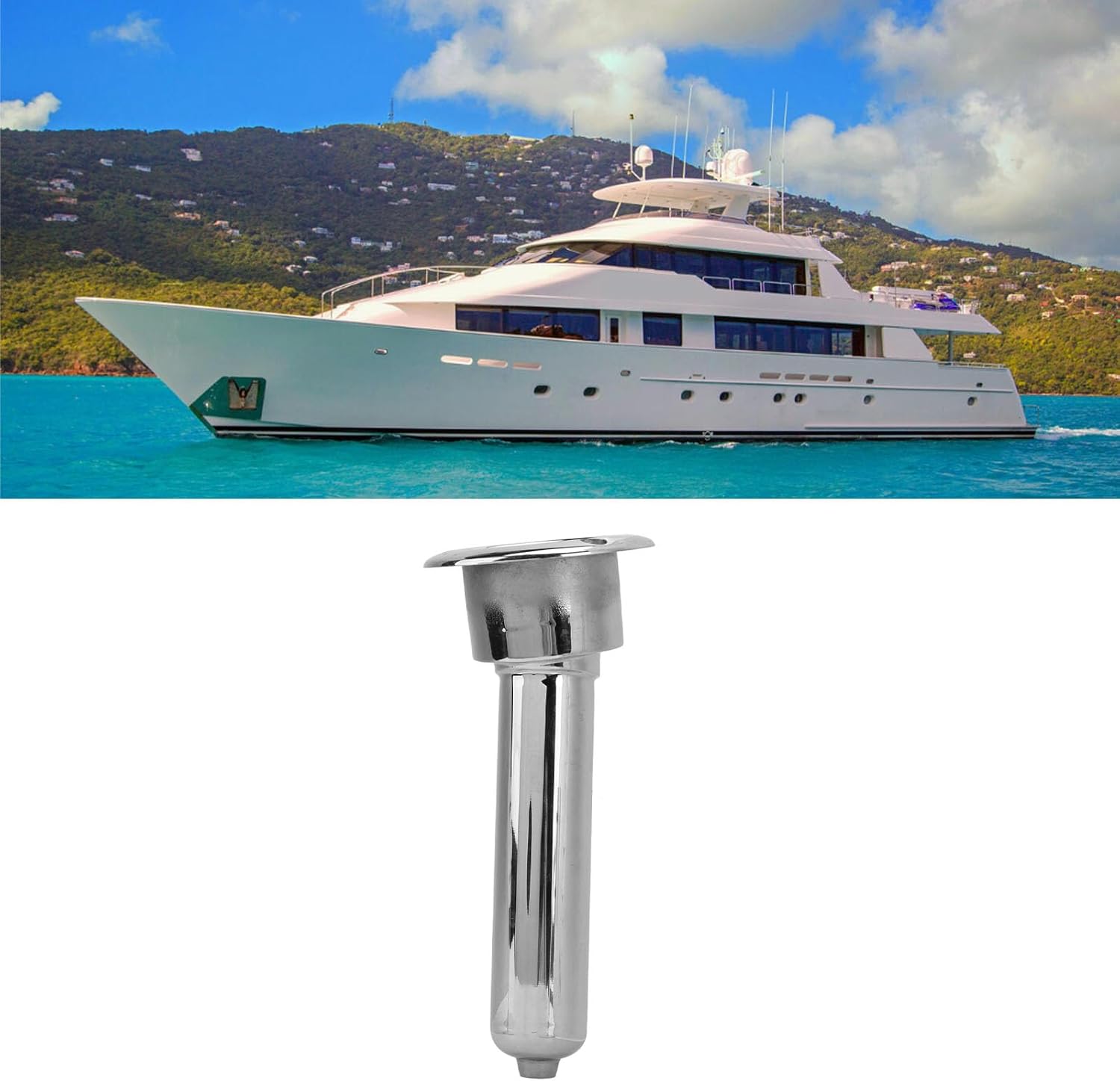 2 in 1 ボート ステンレススチール 釣り竿ホルダー フラッシュマウント 0 15 30度 ブラケットパッドワッシャーとチューブ