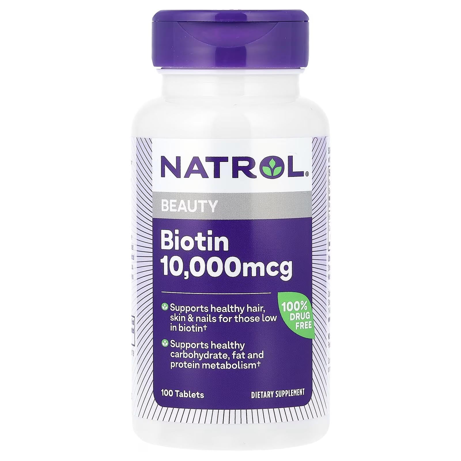 Natrol, Biotin, Maximum Strength, 10,000 Mcg, 100 Tablets