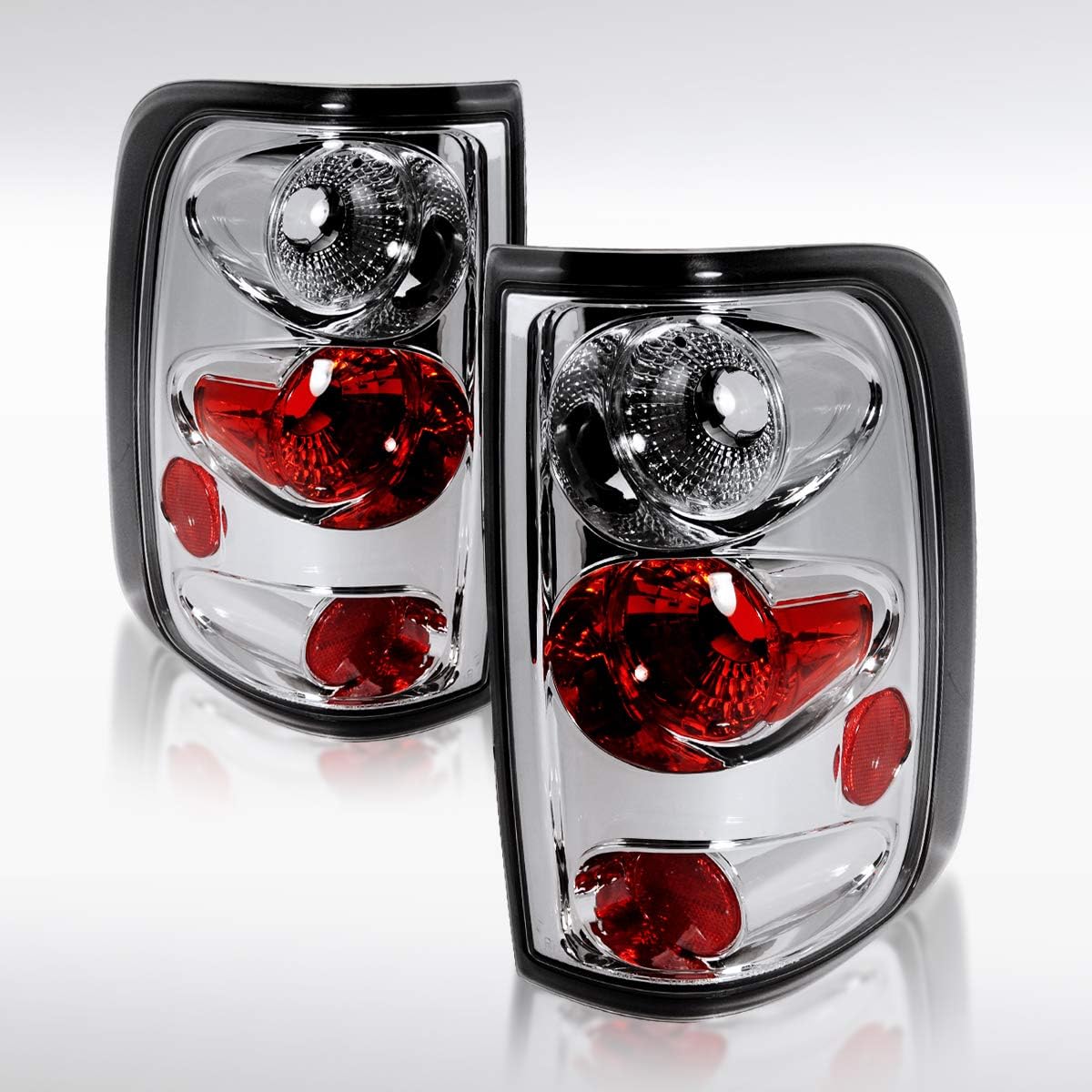Autozensation Compatible with 2004-2008 Ford F150 F-150 Styleside, Left + Right Pair Taillamps Assembly, Black Housing Tail Lights