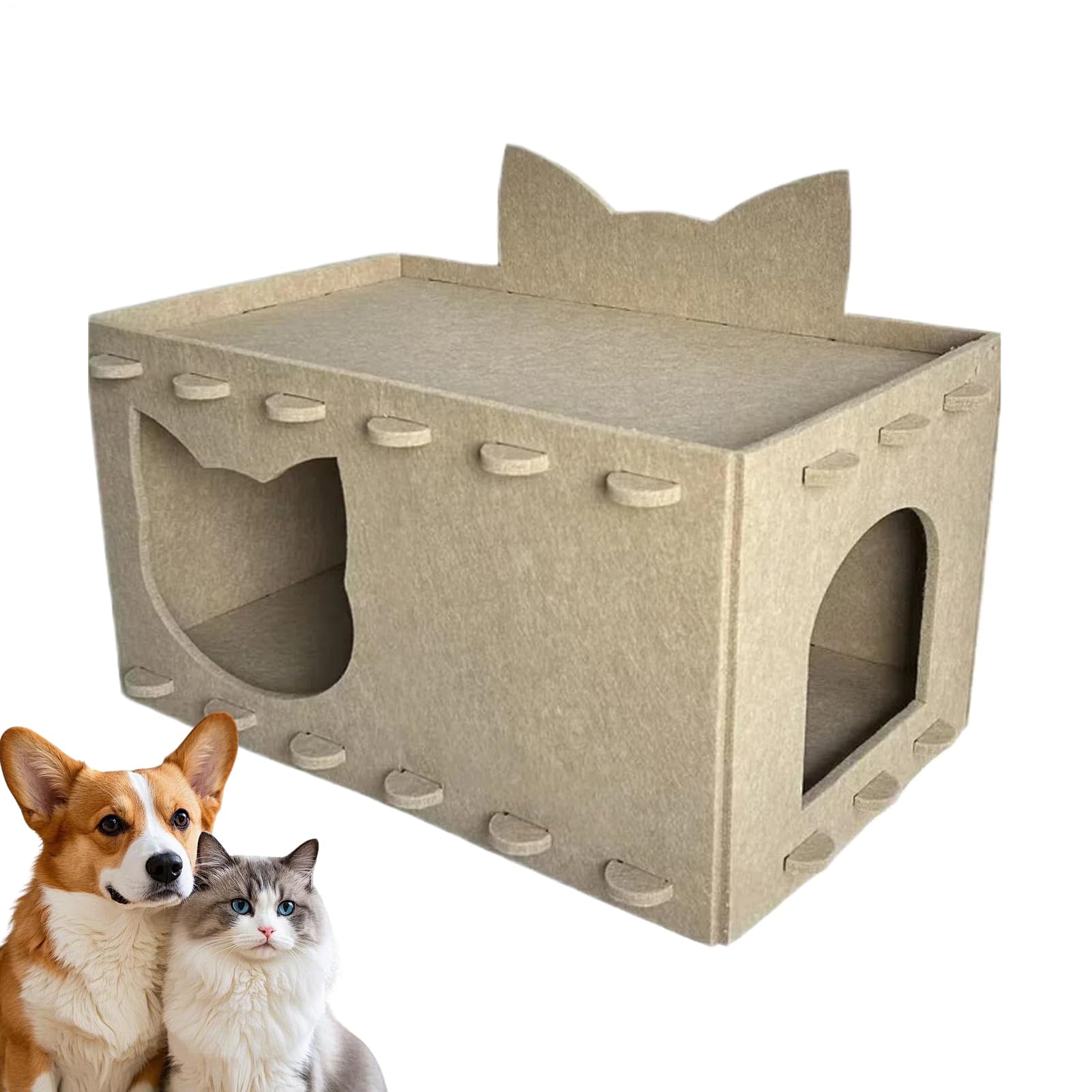 Maison pour chat d'intérieur anti-stress grand format avec griffoir de protection