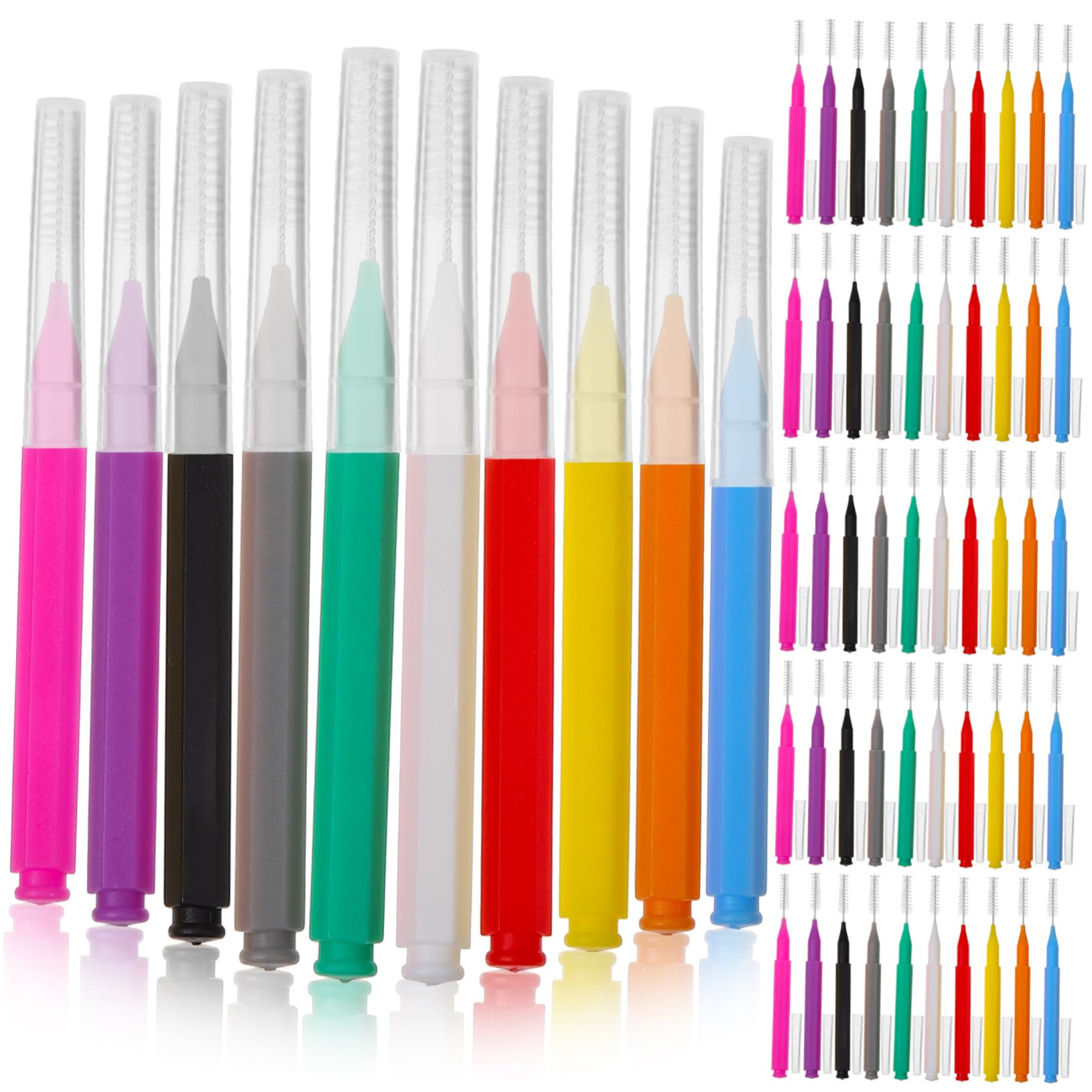 3 Series Cepillo Interdental Solución Limpiadora Pasta Equipo Cepillos Entre Herramientas De Limpieza De Cepillos De Titulares Páginas 100 Piezas*3