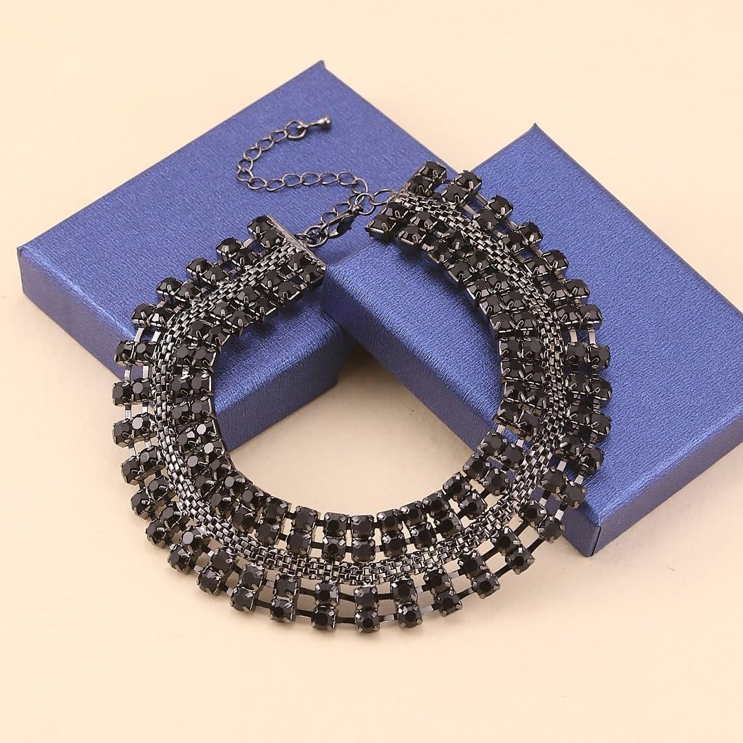 Gold Black Choker Necklace for Women Bridesmaid Wedding Prom Necklaces Halloween Fall Necklaces Accessories Rhinestone Gargantillas De Mujer Elegantes Christmas Graduation Jewelry - Image 5