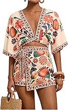 RoseSeek Women's 2 Piece Summer Skirt Sets Tropical Half Sleeve Top and Wrap Skirts Set Beach Vacation Outfits