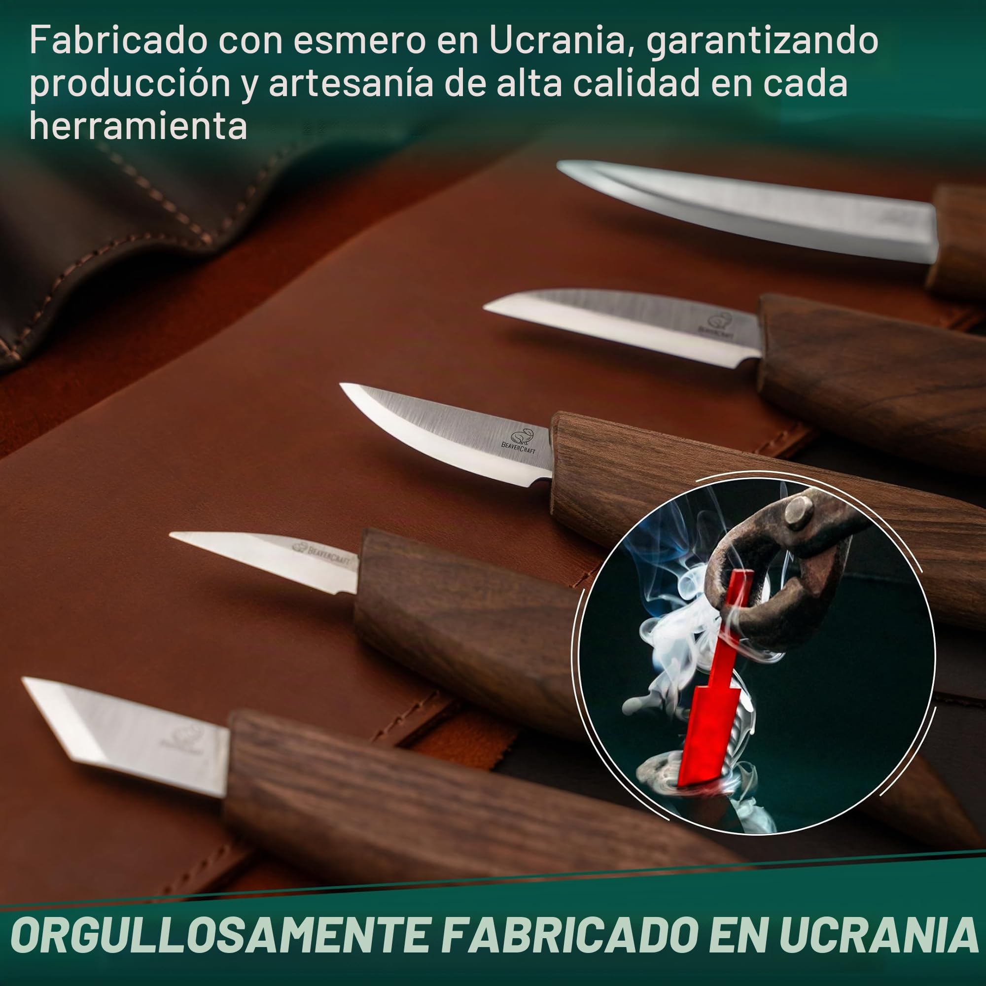 BeaverCraft Kit de Talla de Madera de Lujo S18X - Juego de Cuchillos para Tallar - Juego de Cuchillos para Tallar - Kit para Trabajar la Madera S18X