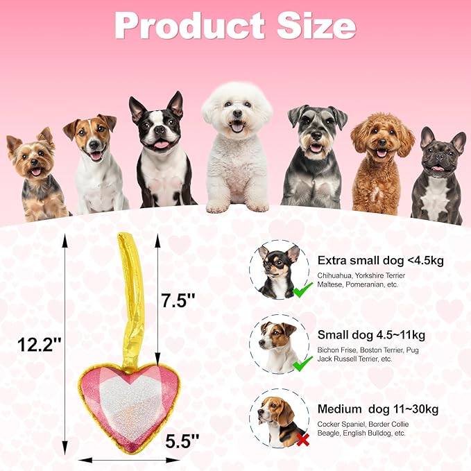 Juguete Mordible para Perro con Chirriador en Forma de Corazón miniatura 3