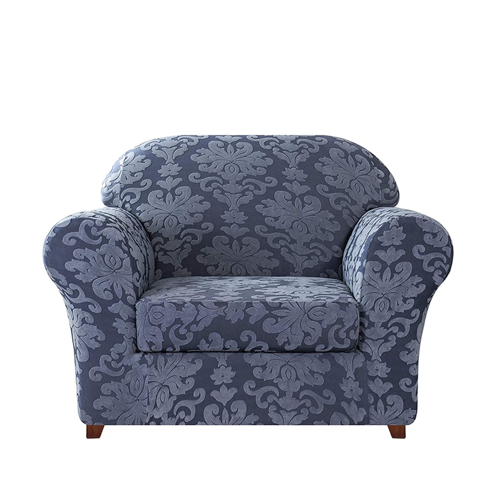 Housse de canapé en tissu 1 place pour rénover un fauteuil usé couleur gris