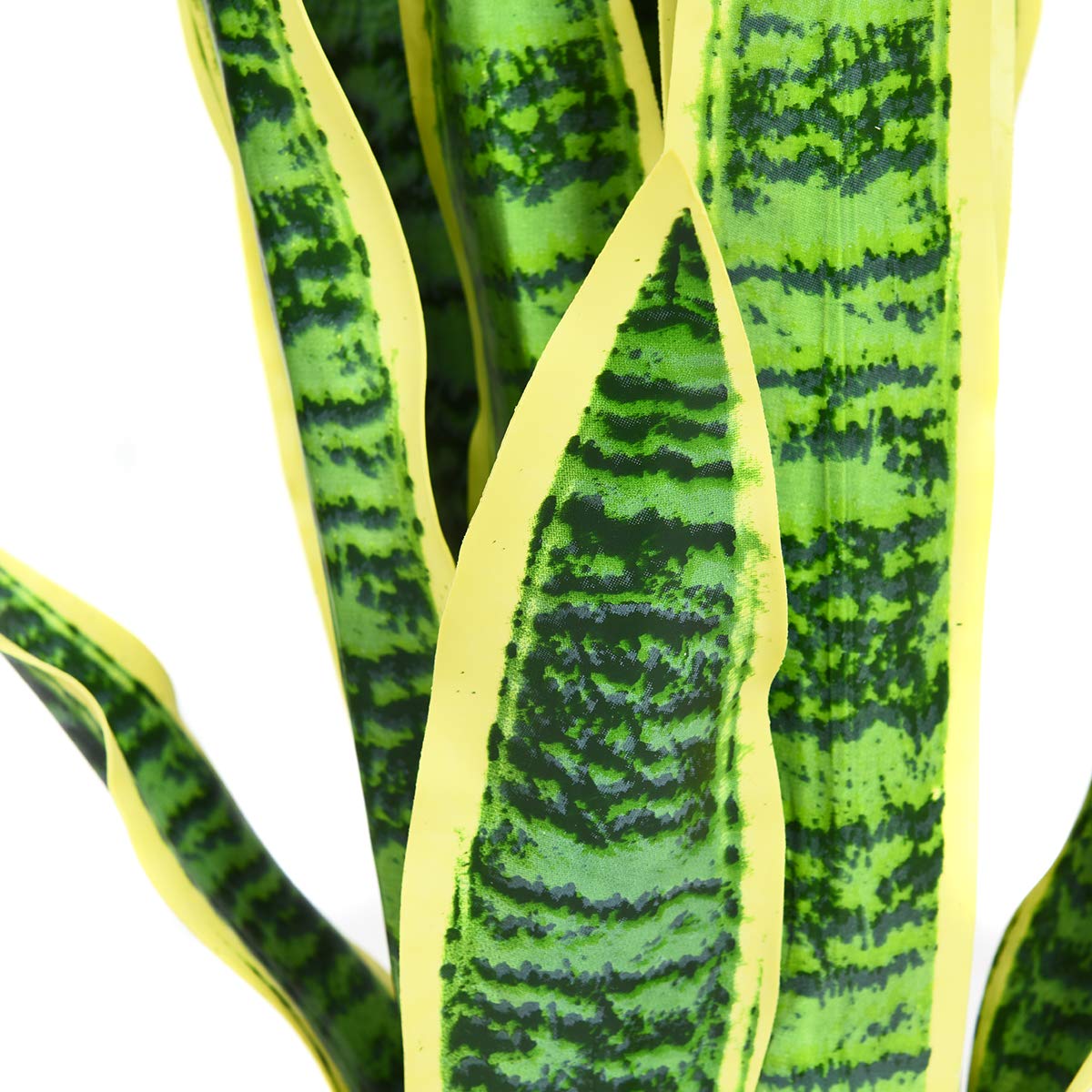 COSTWAY Plante Artificielle Déco. Interieur Sansevieria Trifasciata Bord Jaune avec Pot et 20 Feuilles Vert Arbre/Fleur Artificielle - H 90 CM pour Décoration Magasin, Bureau,Jardin,Extérieur