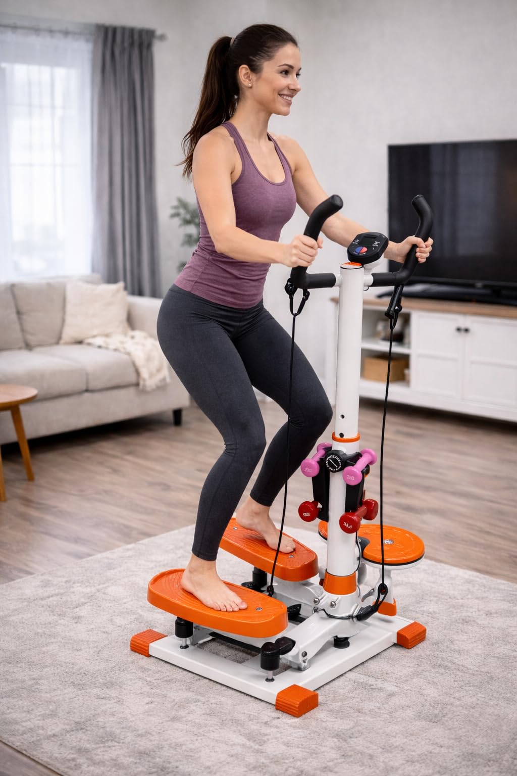 FFitness Stepper Twister Ffitnes, Strumento Professionale Multifunzione per l'home Fitness Unisex Adulto, Bianco, Medium