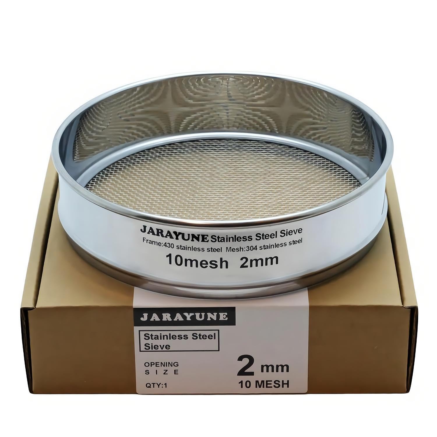 Stainless Steel Lab Sieve - 8 Inch Mesh Sifter -10