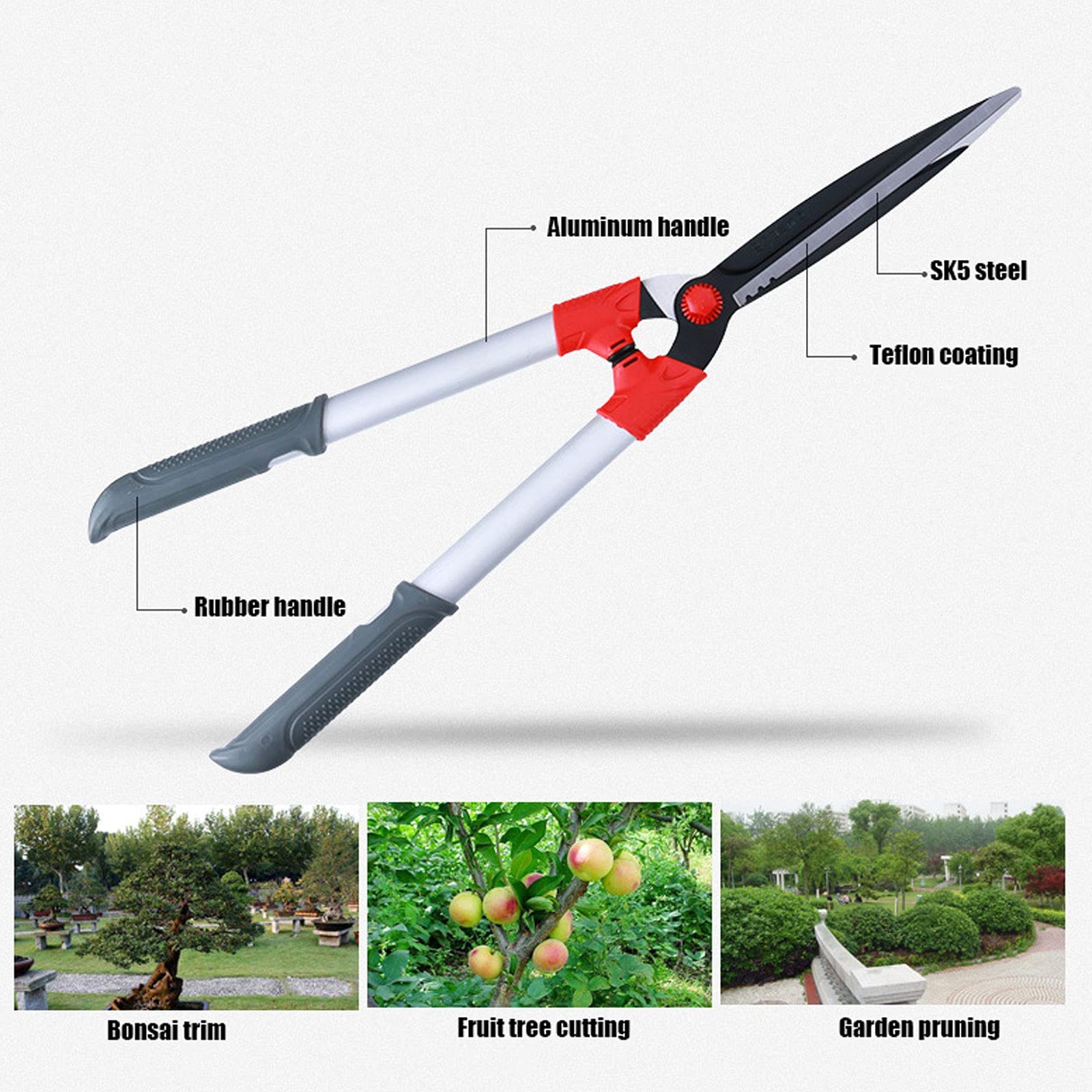 Gartenheckenschere Gartengeräte, Mit Starken Aluminiumgriffen, Manuelle Heckenschere Zum Beschneiden Von Rabatten, Formgehölzen, Buchsbäumen Und Ziergräsern,
