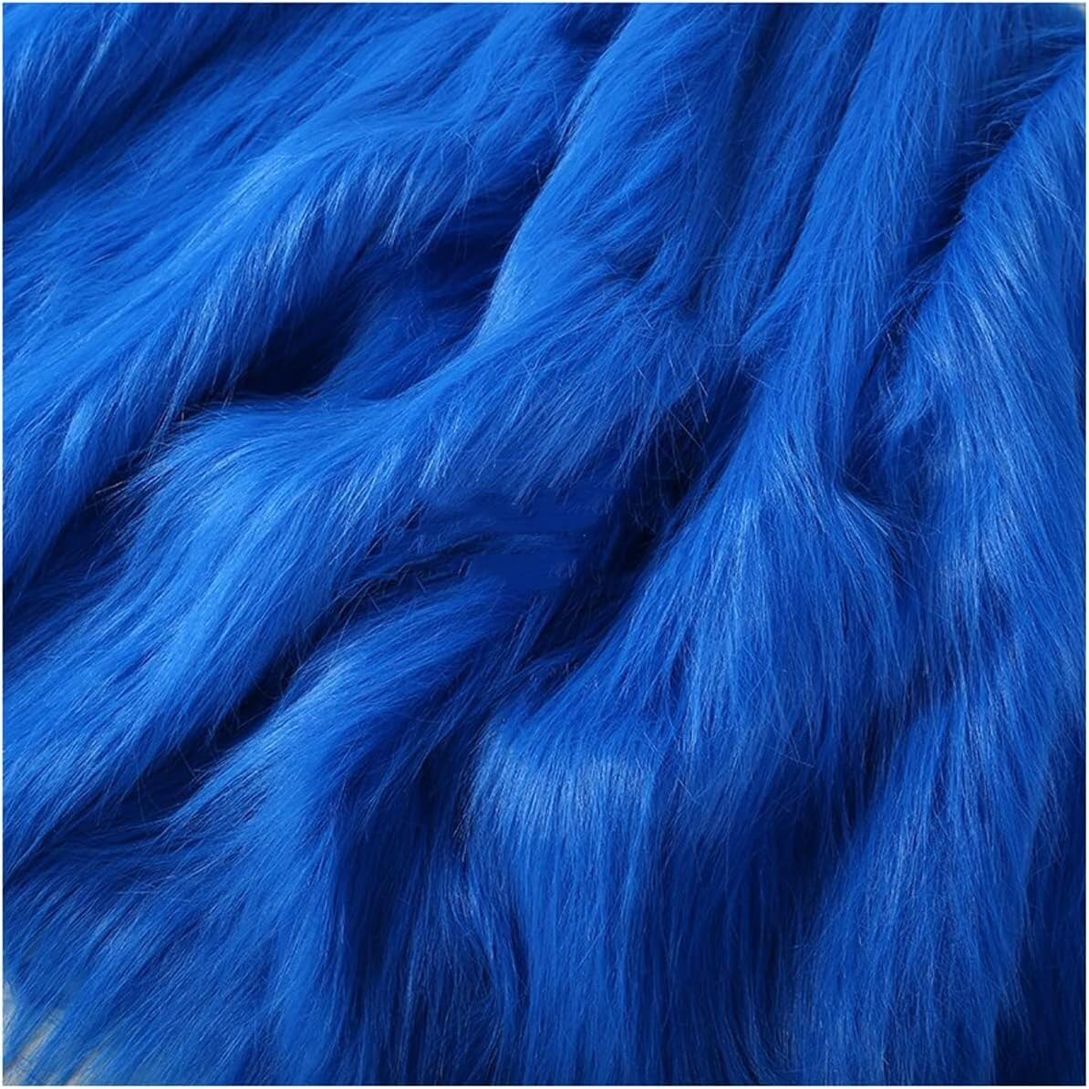 Peluche bleue en fausse fourrure 180cm pour fabriquer des doudous et housses de chaise