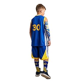 Forever Fanatics Basketball Socks For Men & Boys Crew Socks With Basketball Arm Sleeve - Made in USA (N 12 White Blue, 11-18 Years)