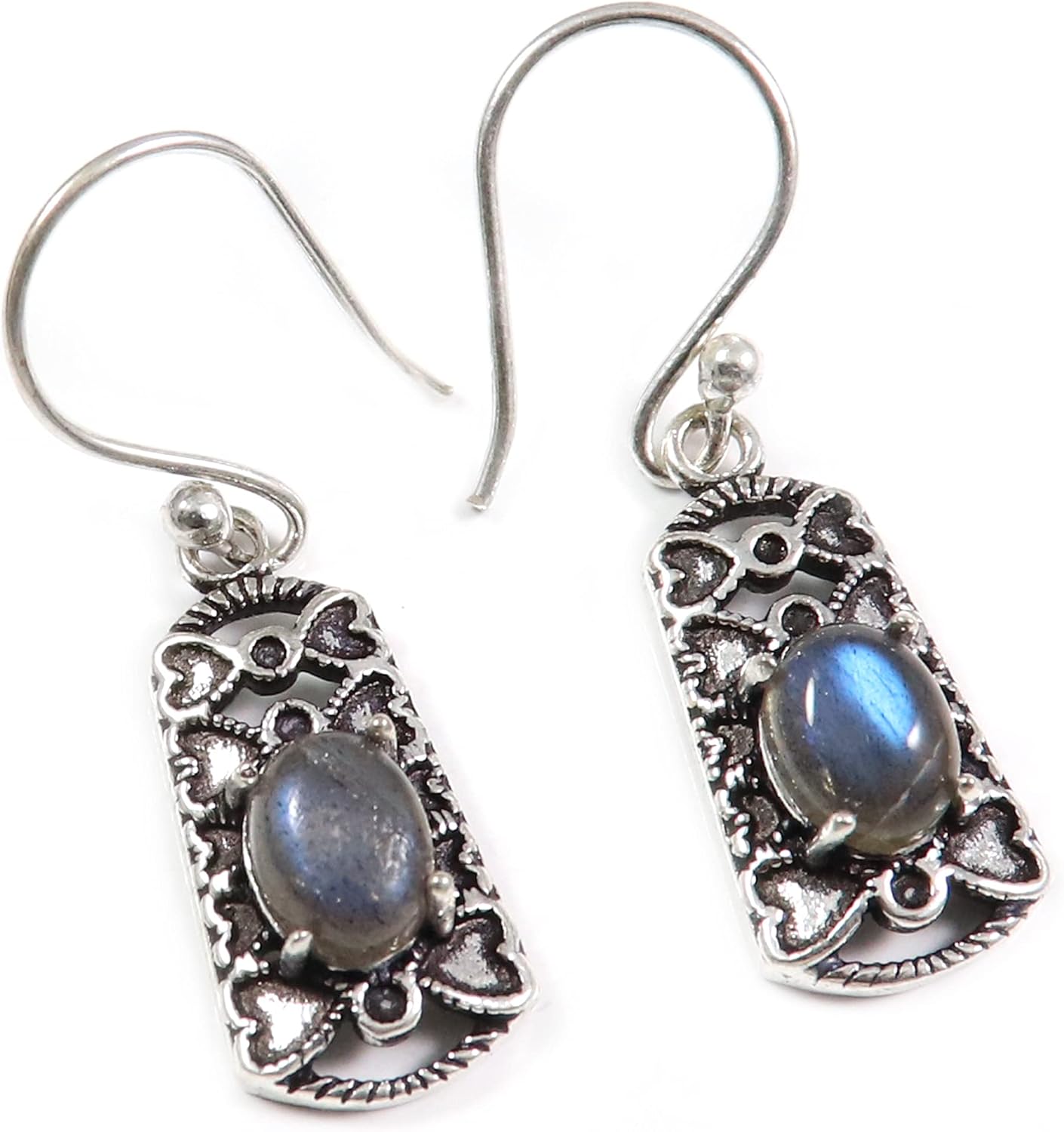 925 Sterling Silver Labradorite Gemstone Drop Dangle Silver Earring Handmade Jewelry ISE10L