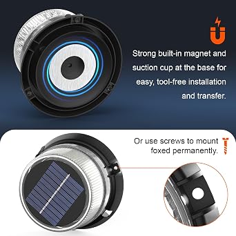 AnTom Solar Strobe Warning Beacon Anchor Light White for Boats / Trucks