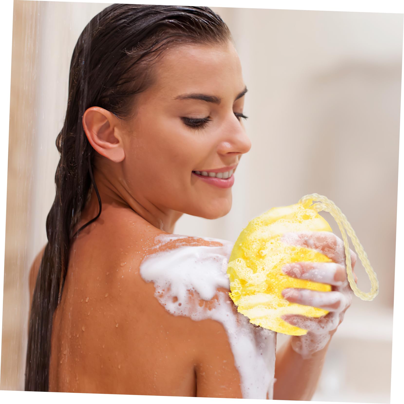 NOLITOY 20piezas Esponjas Exfoliantes Coloridas Para Limpieza De Para Ducha y Exfoliación Secado Rápido Ganchos