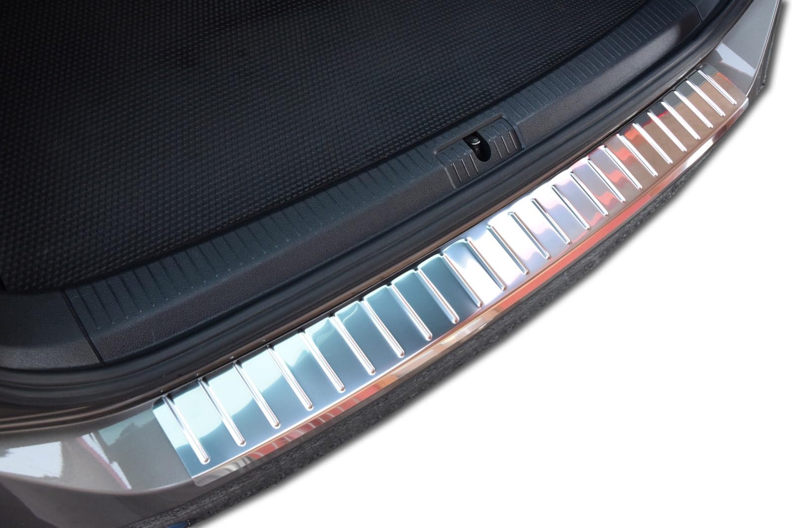 J&J AUTOMOTIVE Protezione Paraurti Posteriore per Volkswagen Golf 7 Break 2012-2019, su Misura, Salvabordo di Carico Antigraffio, Cromata