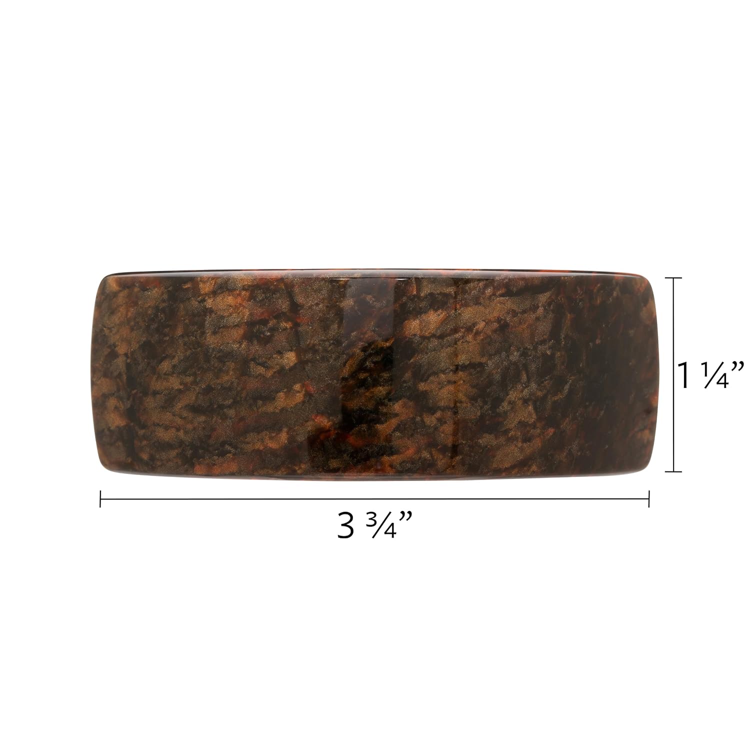 France Luxe Large Brown Hair Barrette for Thick Hair, Rectangle Volume French Barrette for Women, Strong Hold, Comfortable and Easy to Use, Metallic Mojave