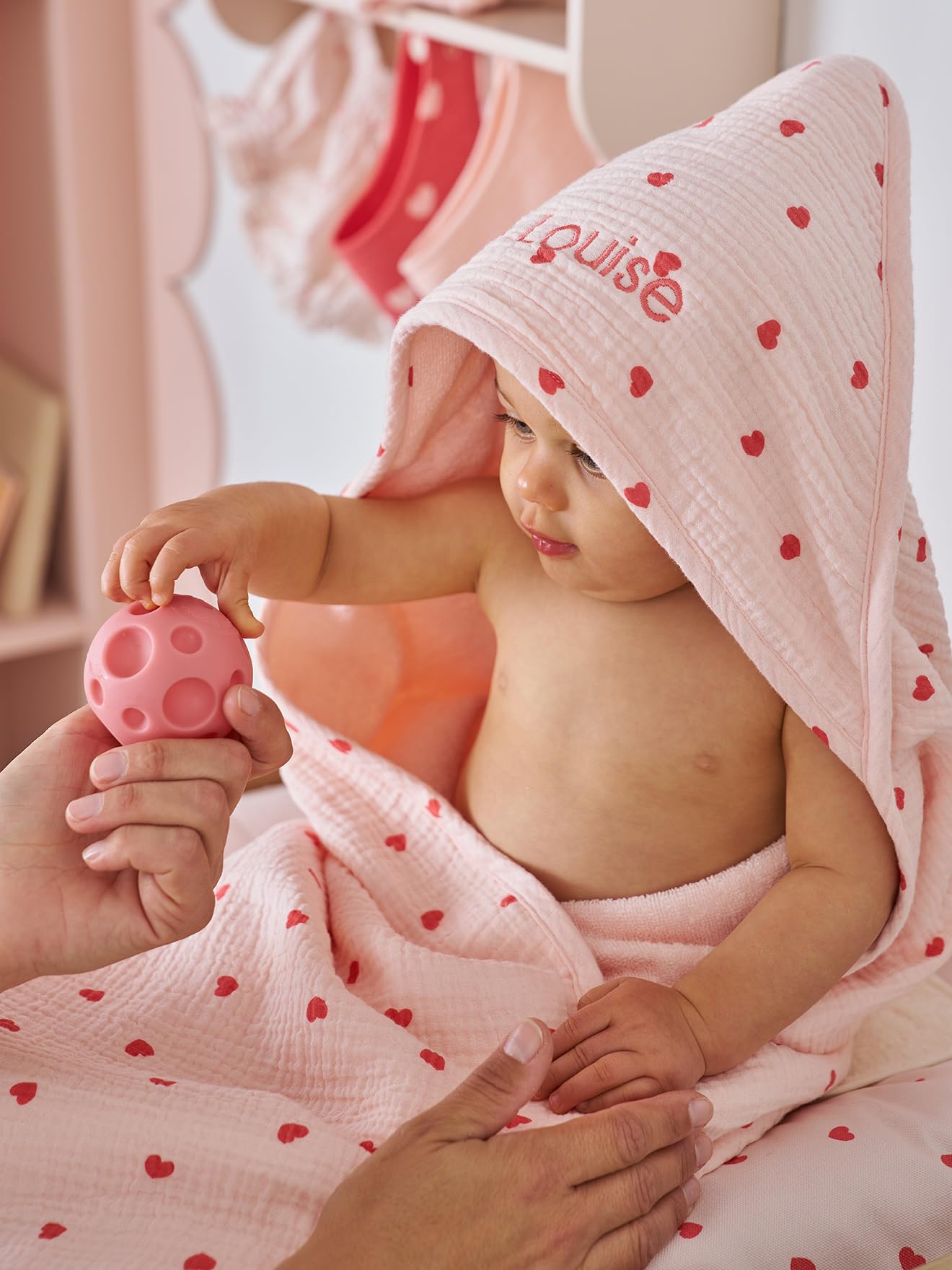 VERTBAUDET Cape de bain MON COEUR gant de toilette