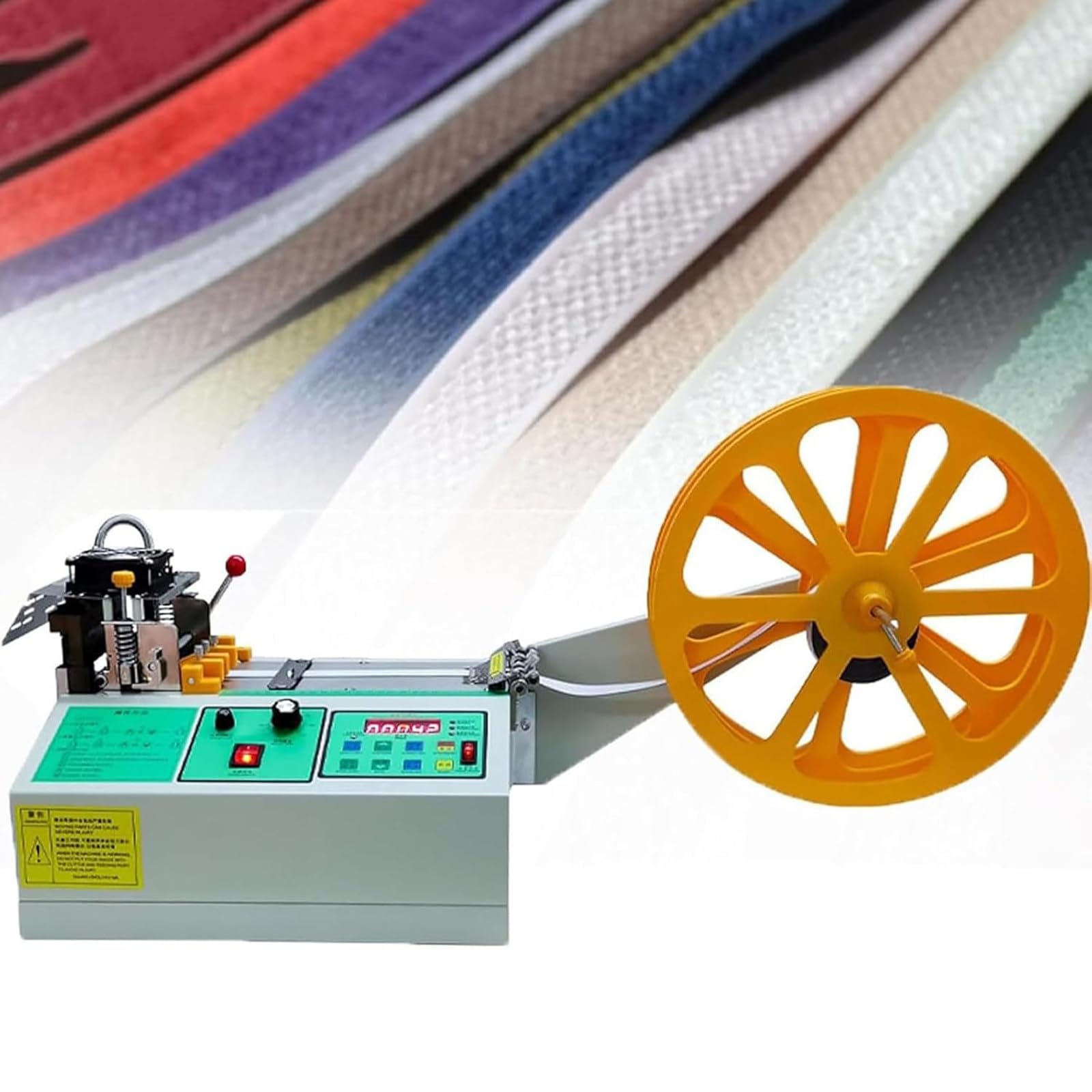 PtaTritious Webbing Cutter, 400W Cold and Hot Webbing Cutting Machine,350°C Metal Strip Precise Digital Belt Cutting Machine for Elastic bands Ribbons Nylon Webbing