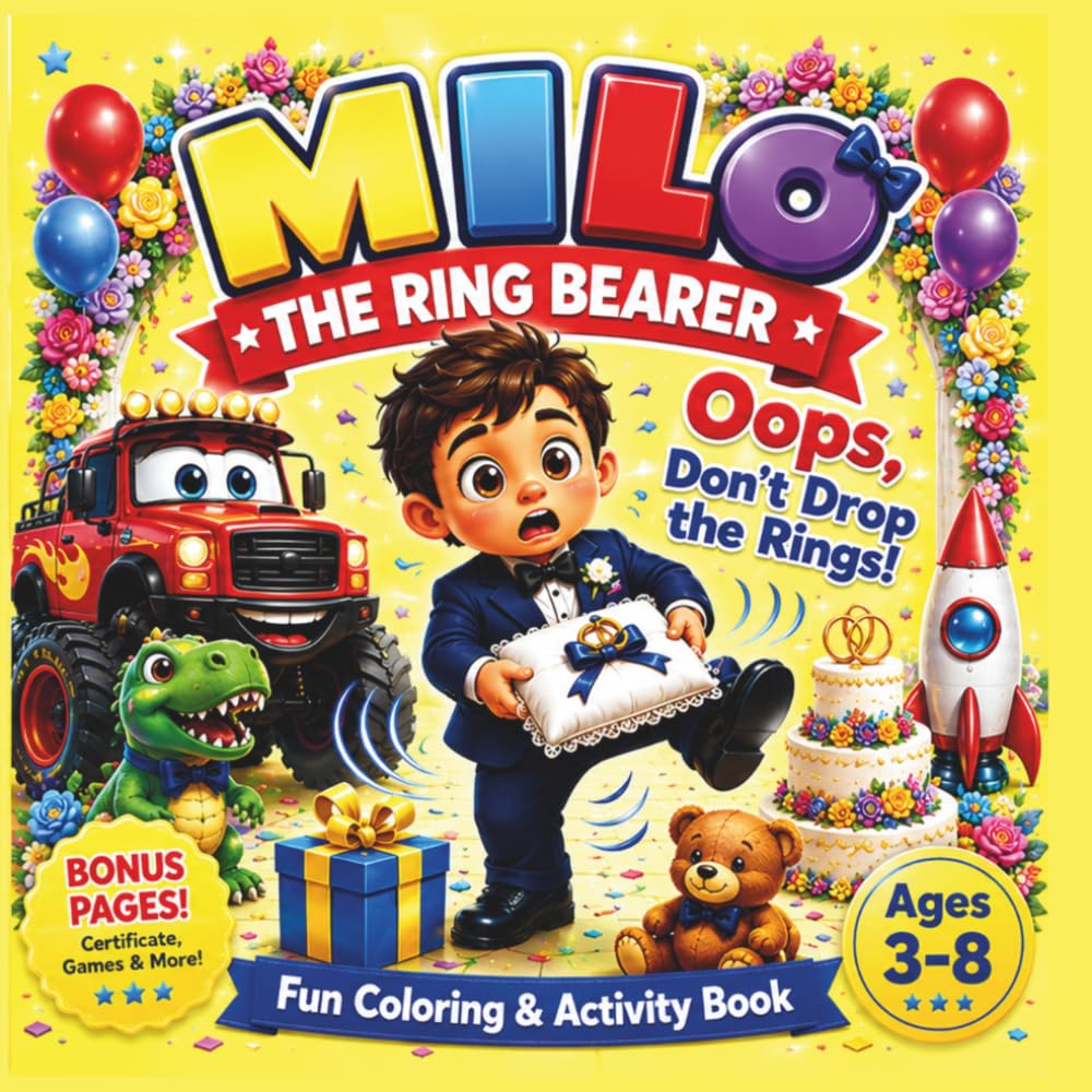 Milo the Ring Bearer: Oops, Don’t Drop the Rings! A Fun Wedding Day Coloring & Activity Book for Kids Ages 3–8 (Milo’s Big Day Adventures)