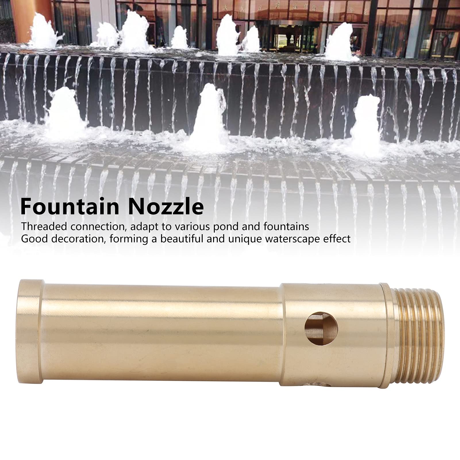 Buachois Boquilla De Fuente Burbujeante, 1 Pulgada 32 Mm/1.5 Pulgada 46 Mm Rosca Macho Cobre Ornamental Agua Espuma Estanque Aspersor Boquilla De Rociado para Jardín Parques Paisaje(1.5in 46mm)