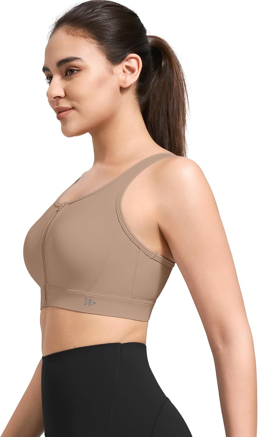 Yvette Sports Bras for Women High Impact Front Zip Supportive Bras for Large Bust Running - Image 3