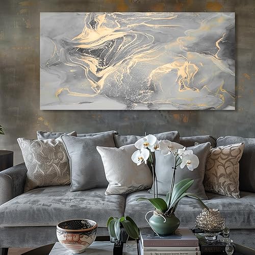 Miniatura 75 de Arte abstracto para pared, impresiones artísticas de pared, pintura en lienzo, negro, amarillo, azul, obra de arte moderna grande para sala