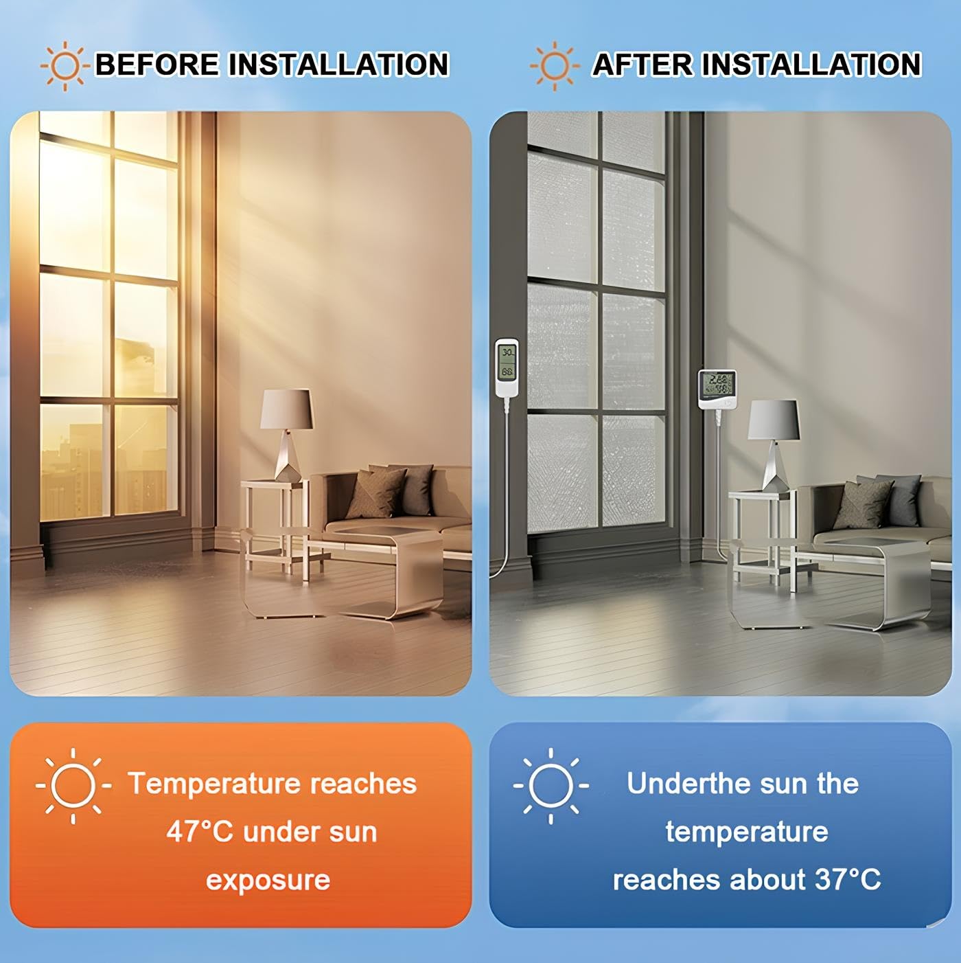 30 40 45 50 60 65 70 80cm Aluminisierte Wärmeisolierung Isolierfolie Für Fenster Verdunkelungs Folie Mit Saugnapf Wiederverwendbar Für Dachfenster Mieter Altbau(100x205cm)