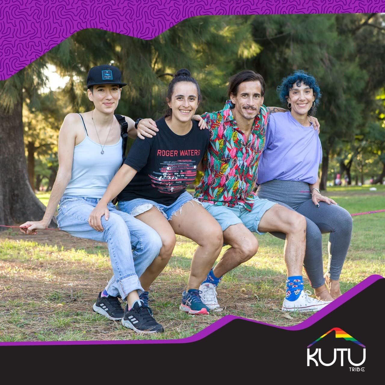 Kutu Tribe Slackline - 60 ft Slackline Kit with Tree Protectors, Ratchet Cover to Avoid Exposed Gear and Slacklines Carry Bag Tight Rope Slack Lines for Backyard for Kids and Adults Pro Slack line : Everything Else