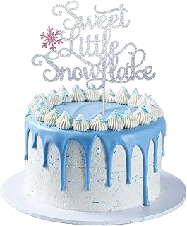 Decoración para tarta con forma de copo de nieve, diseño de copos de nieve, color rosa