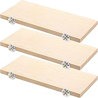 Okllen 3 Pack Natural Wood Bird Perch Stand - Safe Playground Platform for Parrots, Conures, Cockatiels, Budgies, Chinchillas