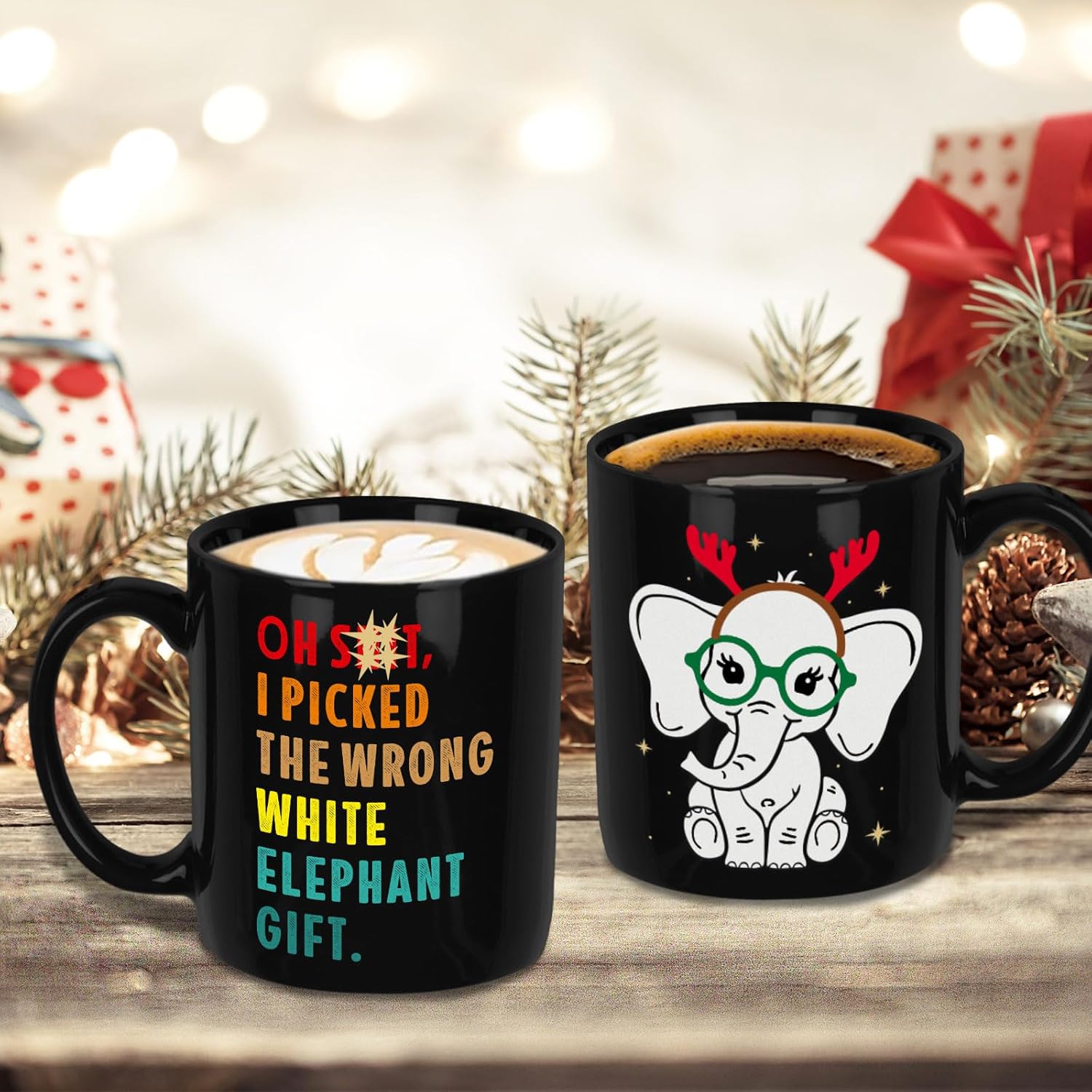 White Elephant Gifts for Adults Women Men, Funny Christmas Coffee Mug, 11oz Holiday Drinking Cups, I Picked The Wrong White Elephant Gift Cup, Xmas Party Cups for Hot Chocolate Cocoa Beverages - Image 5