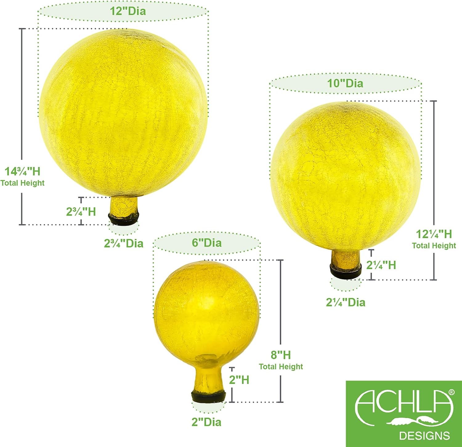 12" Gazing Globe, Lemon Drop