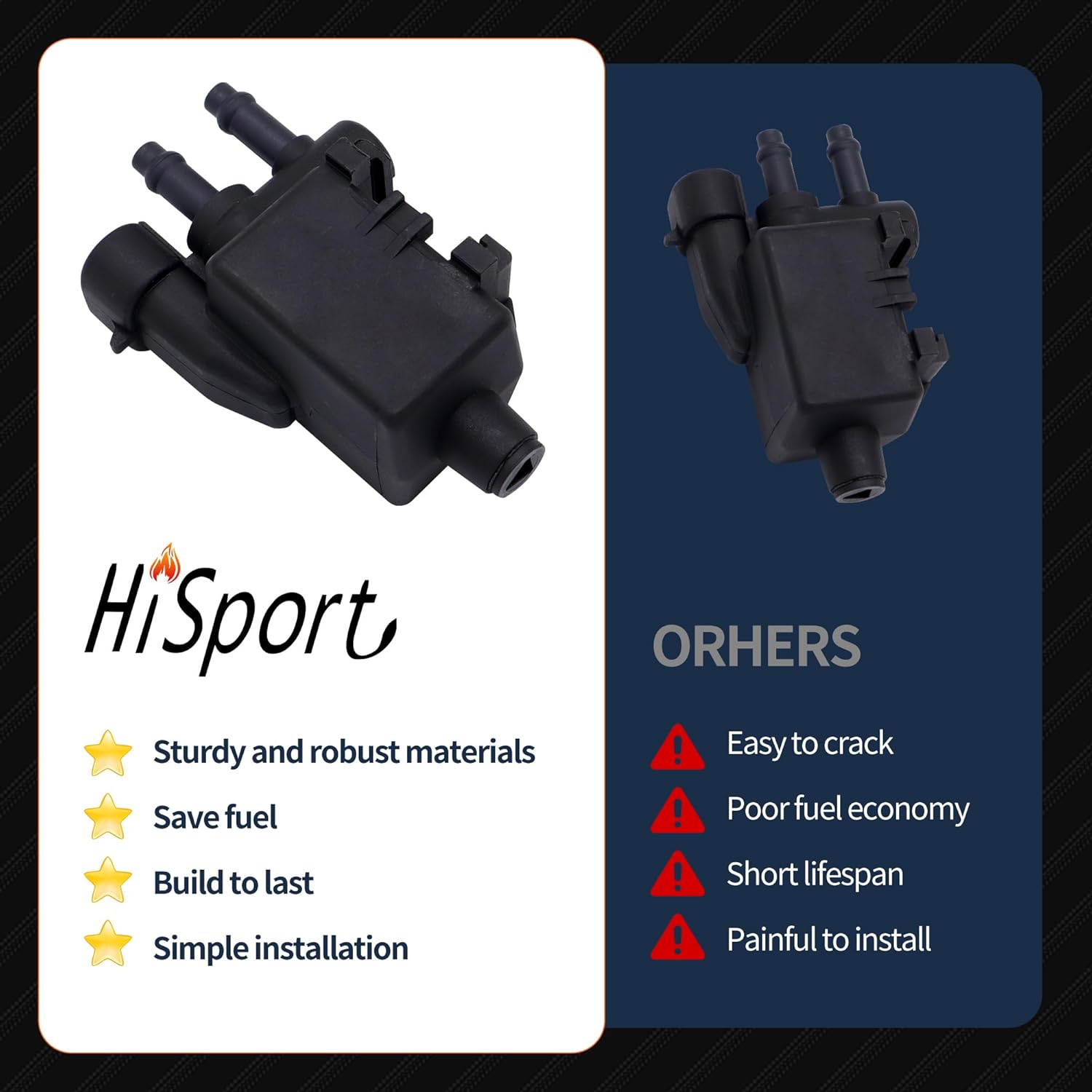 HiSport Vapor Canister Purge Valve 911-072 Compatible with BUICK CADILLAC CHEVY GMC VOLDSMOBILE PONTIAC 1990-1999 - Replaces 1997201 1997210