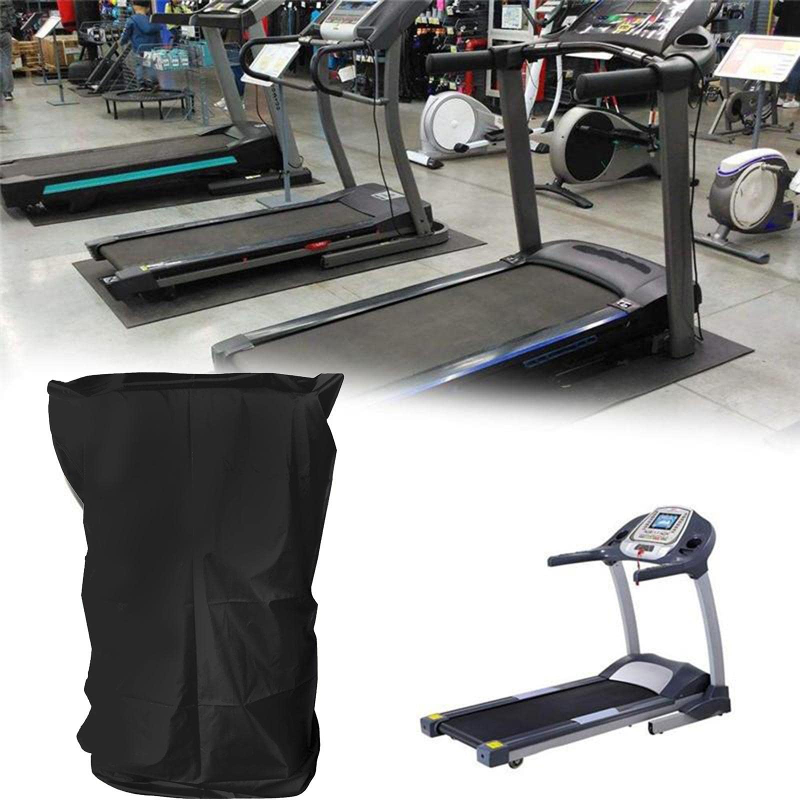 Laufband Abdeckung Schutzhülle für Faltbare Laufbänder Ellipsentrainer Heimtrainer Wasserdicht Staubschutz Oxford Polyester mit Zipper für Inn, Black_110x95x160cm