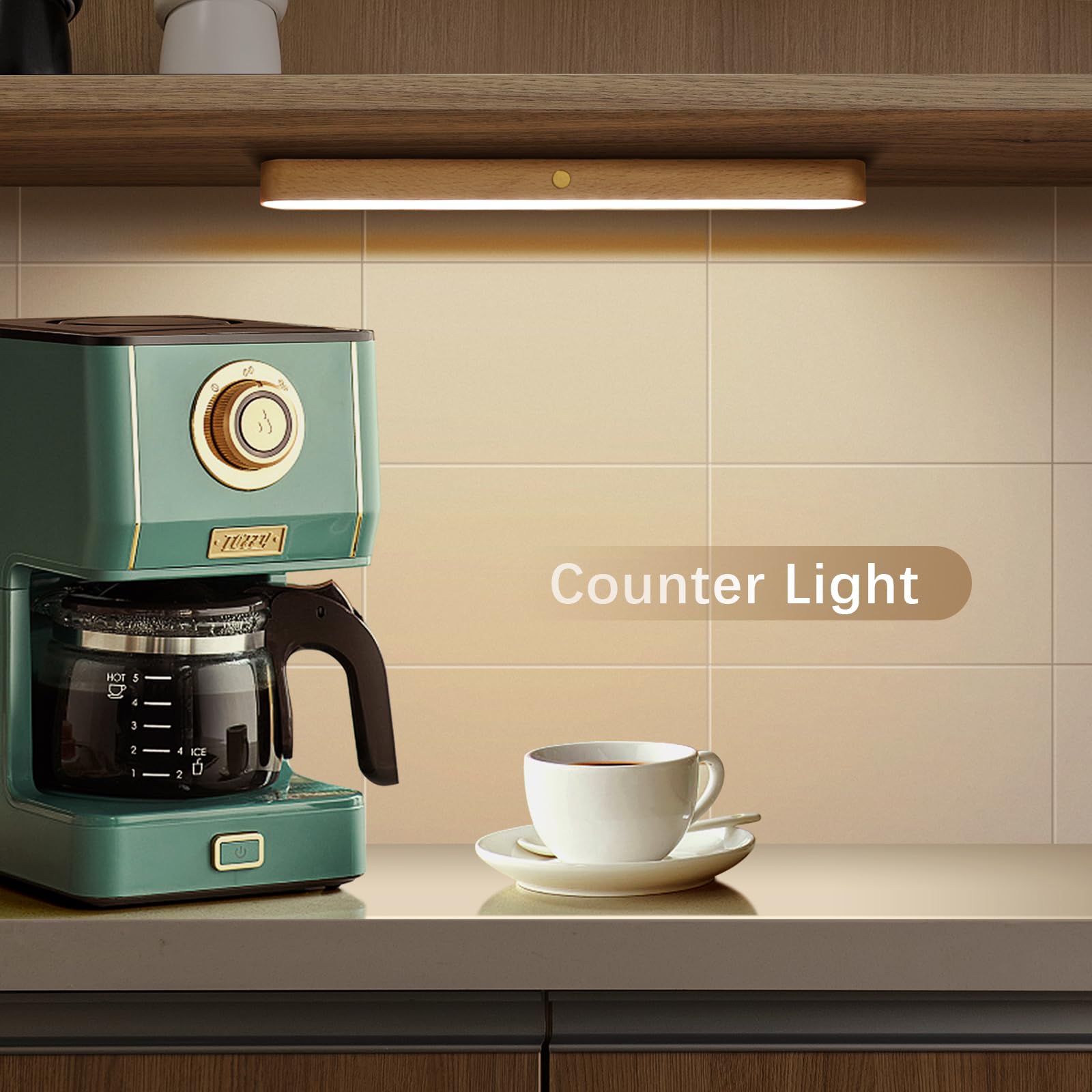 Luz LED magnética giratoria de 360°, funciona con pilas, recargable por USB, luz nocturna LED regulable para luz de lectura, luz de maquillaje e iluminación del hogar (marrón, 2 unidades)