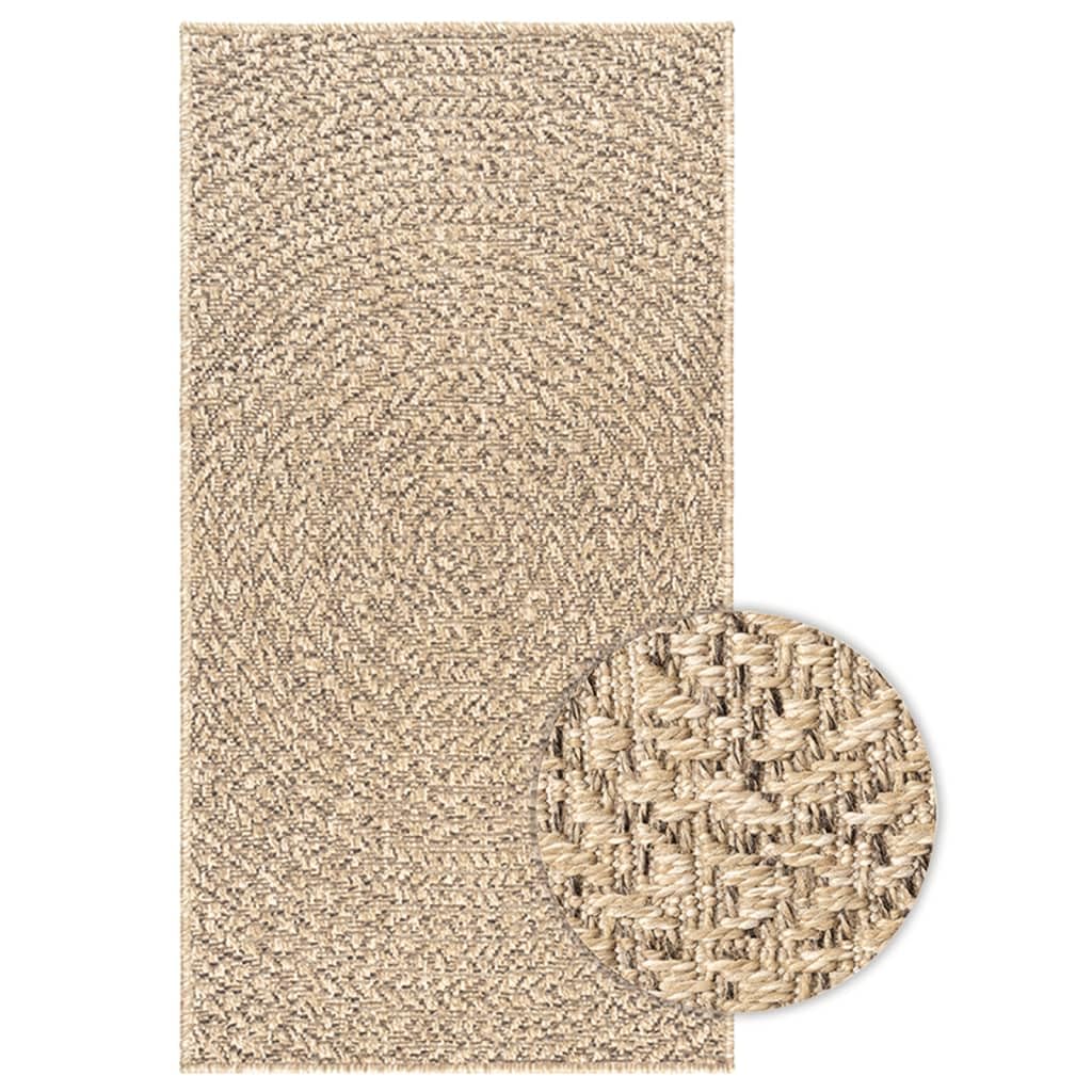Tappeto in polipropilene resistente, effetto iuta, facile da pulire, per balcone, giardino, interni ed esterni, 60 x 110 cm