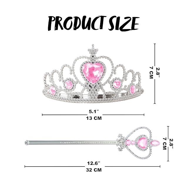 Foto 2 de 3 de JOYIN Disfraz de princesa de 5 piezas con corona, varita mágica, collar y pendientes
