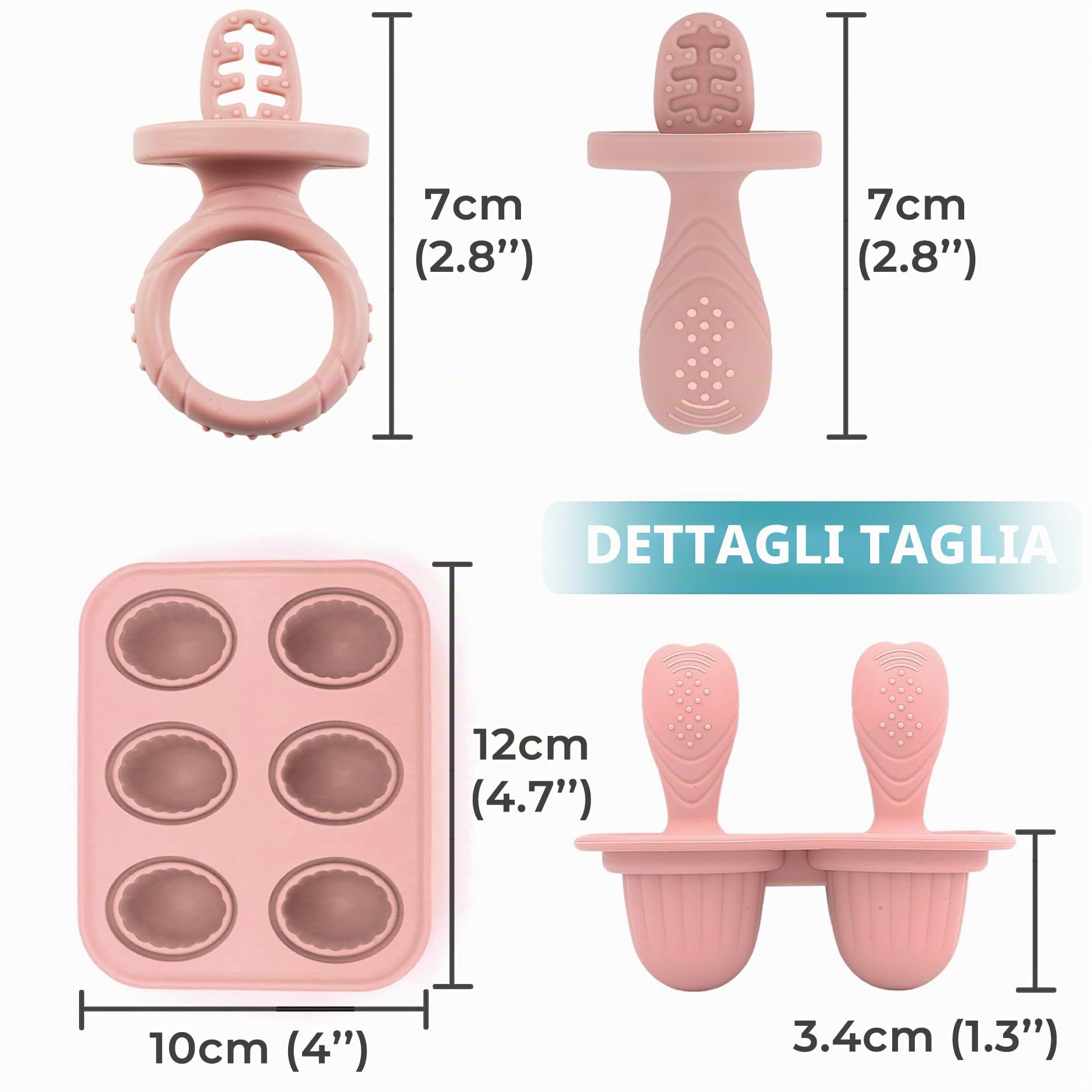 Stampo Ghiaccioli per Bambini in Silicone senza BPA 6x17ml con Stecchini
