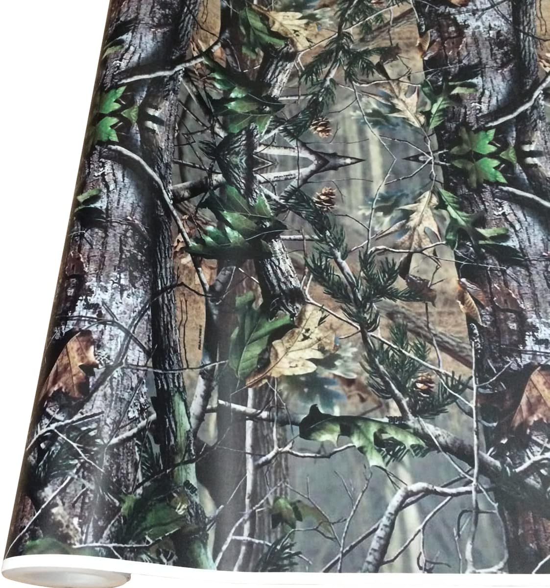 Queenbox 1.6x6.6ft Camo Vinyl Wraps, Woodland Maple Camouflage Self-Adhesive Car Sticker Decal Film Air Release Roll, Plant 07, 1.6x6.6ft/50x200cm