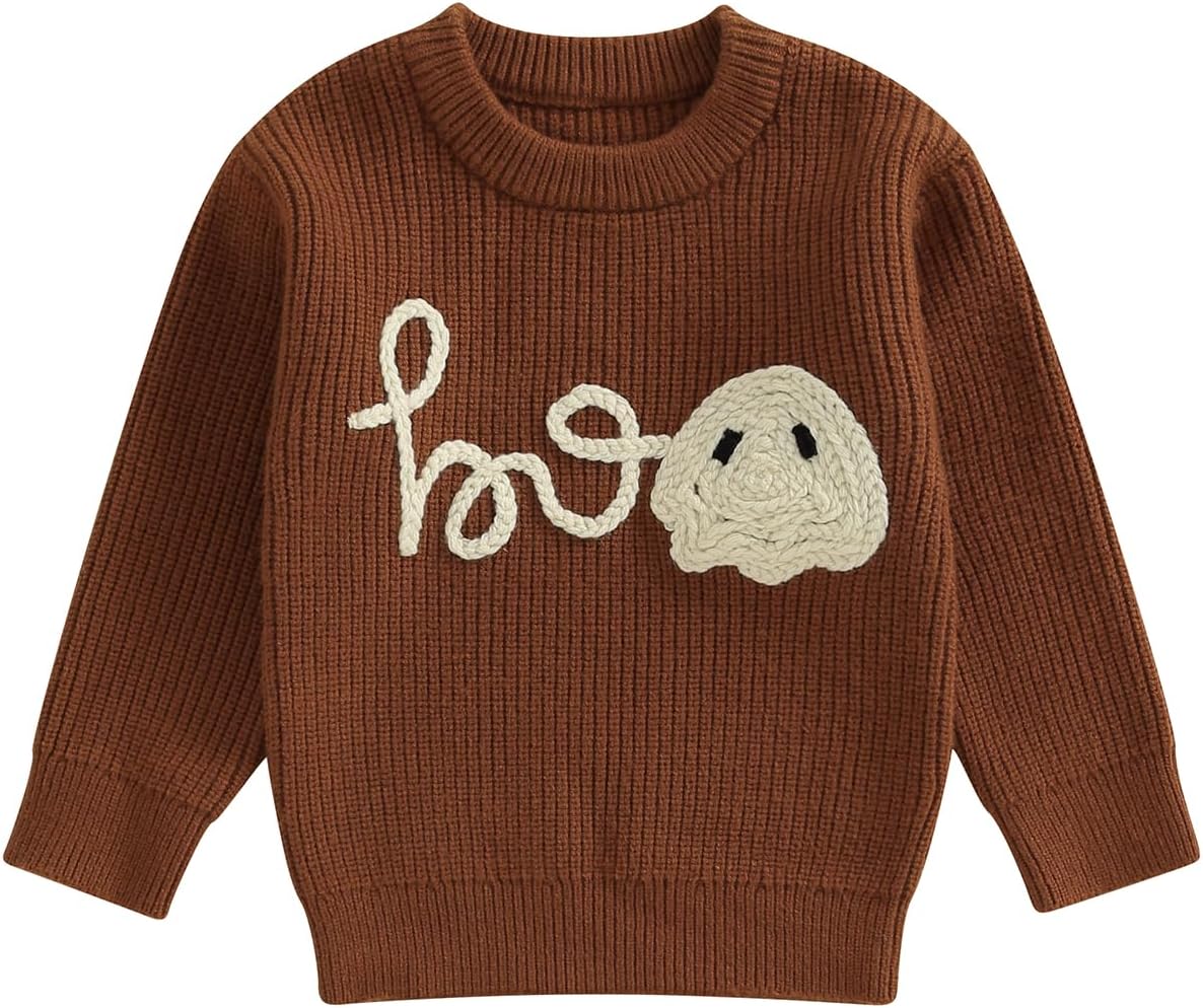 Baby Fall Winter Clothes Toddler Boy Girl Halloween Sweater Pumpkin Long Sleeve Crewneck Pullover Knit Sweatshirt